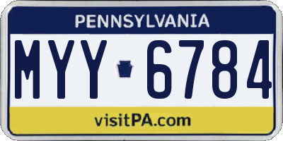 PA license plate MYY6784