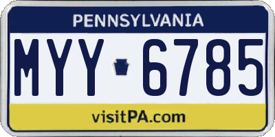 PA license plate MYY6785