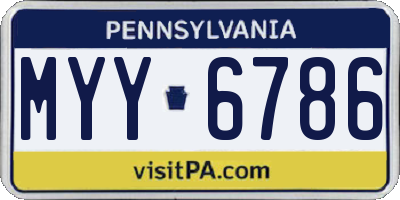 PA license plate MYY6786