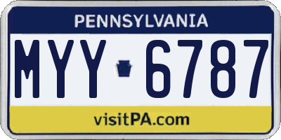 PA license plate MYY6787