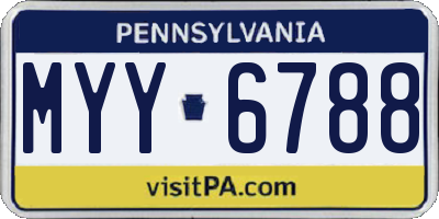 PA license plate MYY6788
