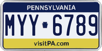 PA license plate MYY6789