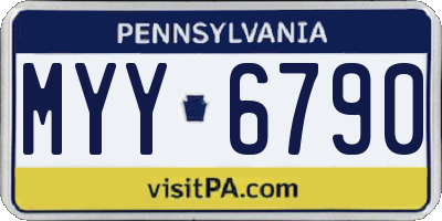 PA license plate MYY6790
