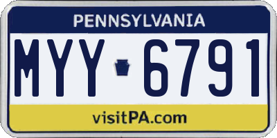 PA license plate MYY6791