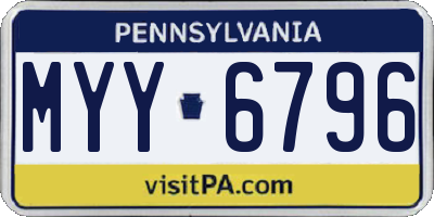 PA license plate MYY6796