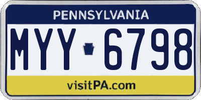 PA license plate MYY6798