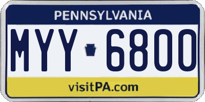 PA license plate MYY6800