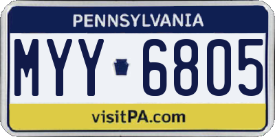 PA license plate MYY6805