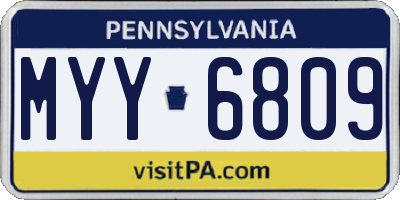 PA license plate MYY6809