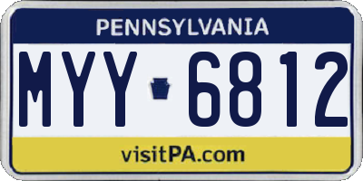 PA license plate MYY6812