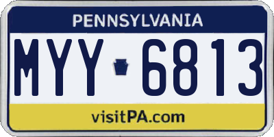 PA license plate MYY6813