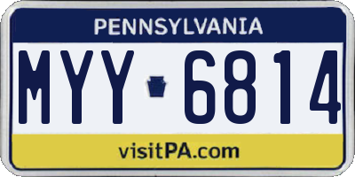 PA license plate MYY6814