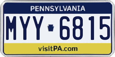 PA license plate MYY6815