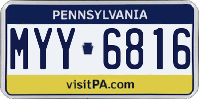 PA license plate MYY6816