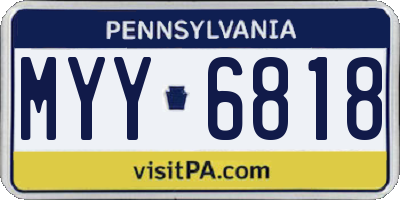 PA license plate MYY6818