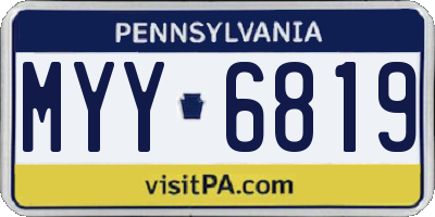 PA license plate MYY6819