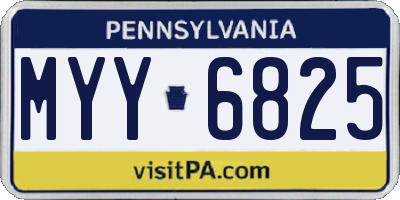 PA license plate MYY6825