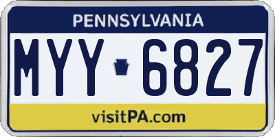 PA license plate MYY6827