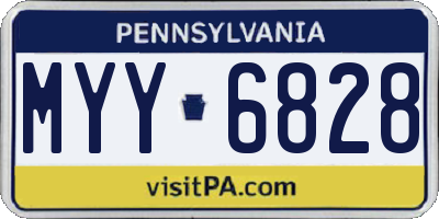 PA license plate MYY6828