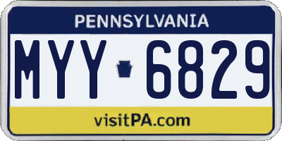 PA license plate MYY6829