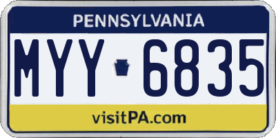 PA license plate MYY6835