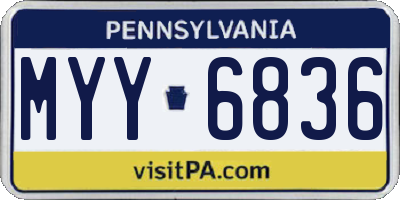PA license plate MYY6836