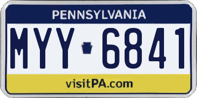 PA license plate MYY6841