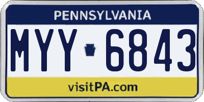PA license plate MYY6843