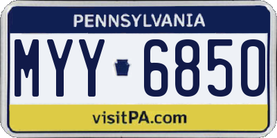 PA license plate MYY6850