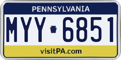 PA license plate MYY6851