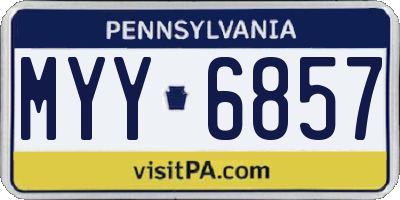 PA license plate MYY6857
