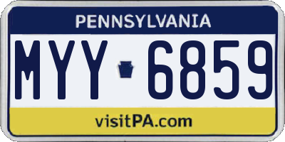 PA license plate MYY6859