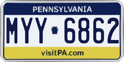 PA license plate MYY6862