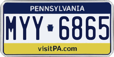 PA license plate MYY6865