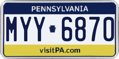 PA license plate MYY6870