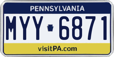 PA license plate MYY6871