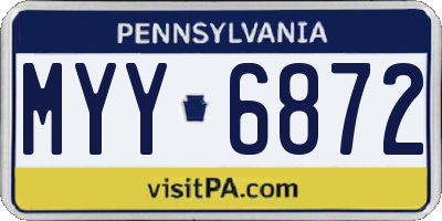 PA license plate MYY6872