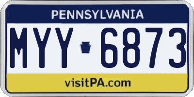 PA license plate MYY6873
