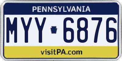 PA license plate MYY6876