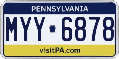 PA license plate MYY6878