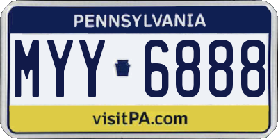 PA license plate MYY6888