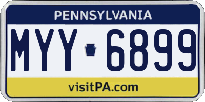 PA license plate MYY6899
