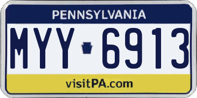 PA license plate MYY6913