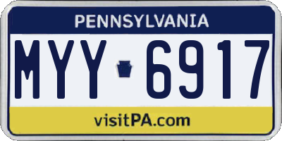 PA license plate MYY6917
