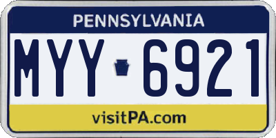 PA license plate MYY6921