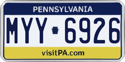 PA license plate MYY6926