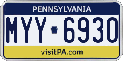 PA license plate MYY6930
