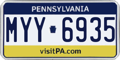 PA license plate MYY6935
