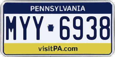 PA license plate MYY6938