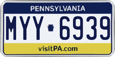 PA license plate MYY6939